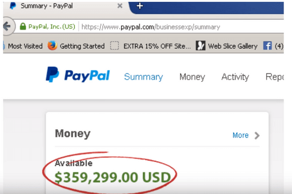 Affiliate Millionaire Club - Fake account balance