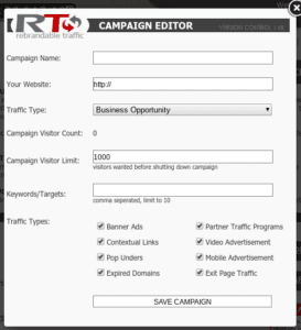 Rebrandabletraffic campaign editor