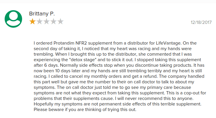 an unhappy lifevantage customer