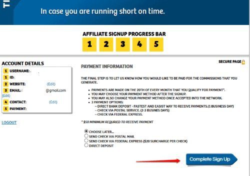 your mode of payment for shareasale affiliate program